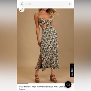 Lulu’s floral cutout midi - size medium NWT